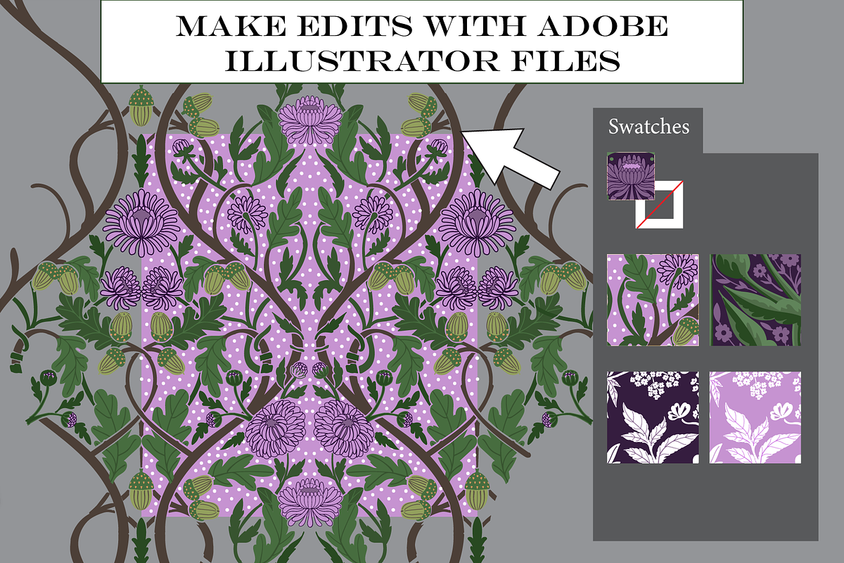 William Morris Floral Pattern Purple, a Pattern Graphic by RachelStudio (Photo 9 of 10)