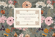 Retro Garden seamless patterns set, a Pattern Graphic by FleurArt (Thumbnail 1 of 7)