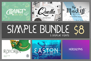 Simple Bundle - 5 Display Fonts