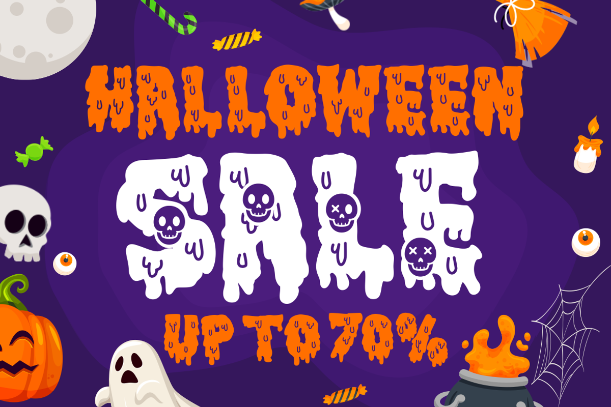 Gothic Haunt -  Halloween Slime Font, a Font by PutraCetol Studio (Photo 2 of 11)