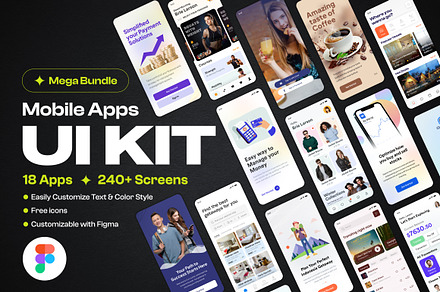 Mobile App Figma UI Kit Mega Pack, an UI Kit Template by Miyaji75