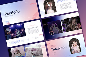 Portfolio Layout with Pink Gradient, a Websites & App Template by wavebreak