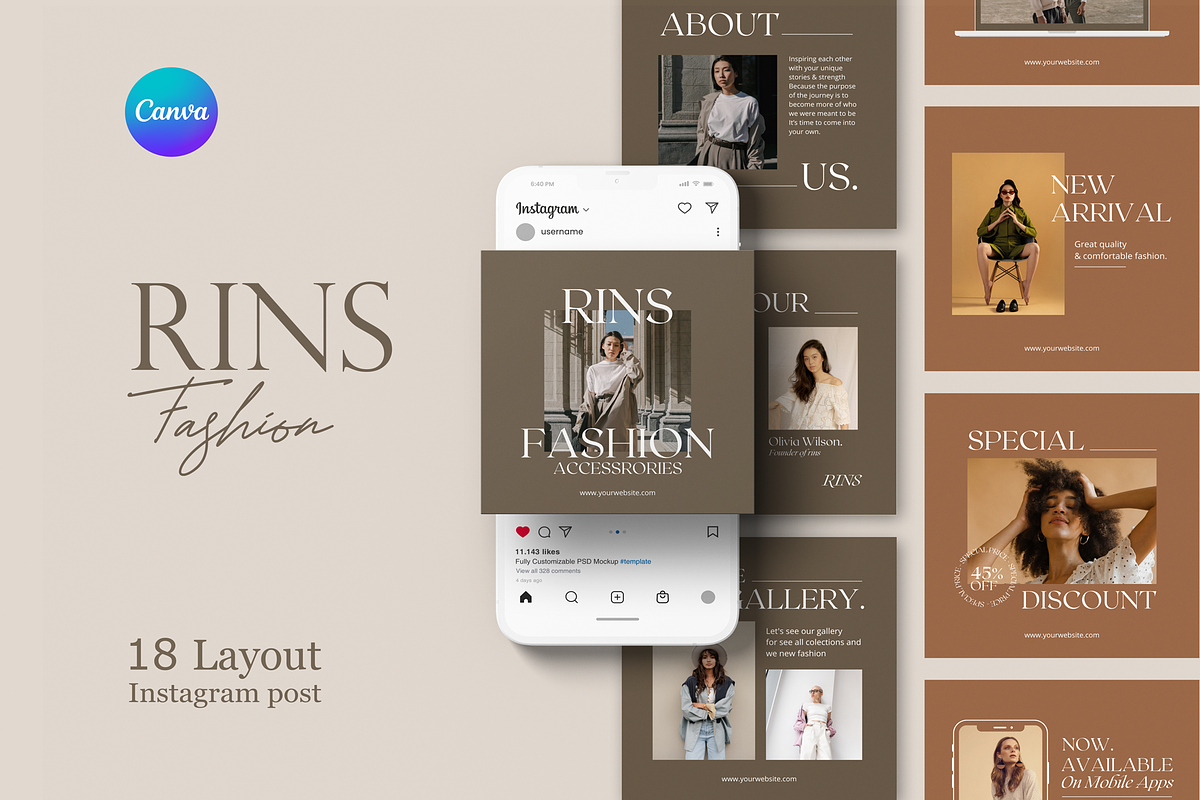 RINS | Social Media Kit Canva, a Social Media Template by ONESADYA (Photo 1 of 9)