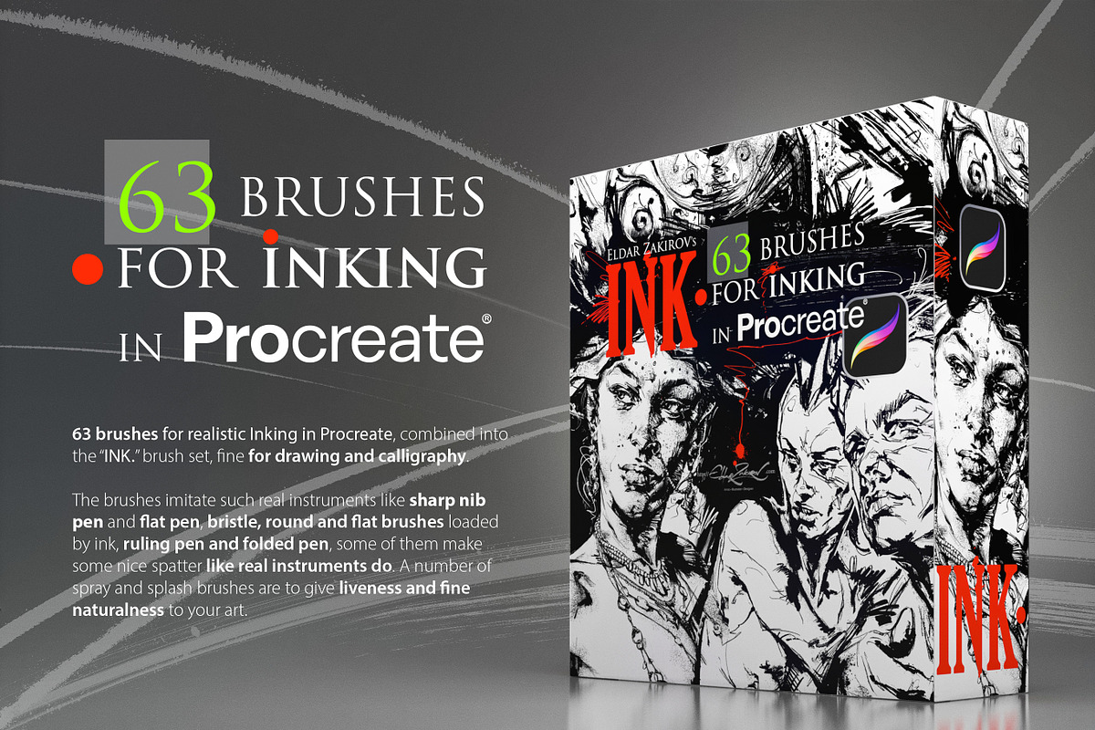 PROCREATE Brush Bundle: $37 not $58, a Brush Add-On by Eldar Zakirov's (Photo 6 of 12)