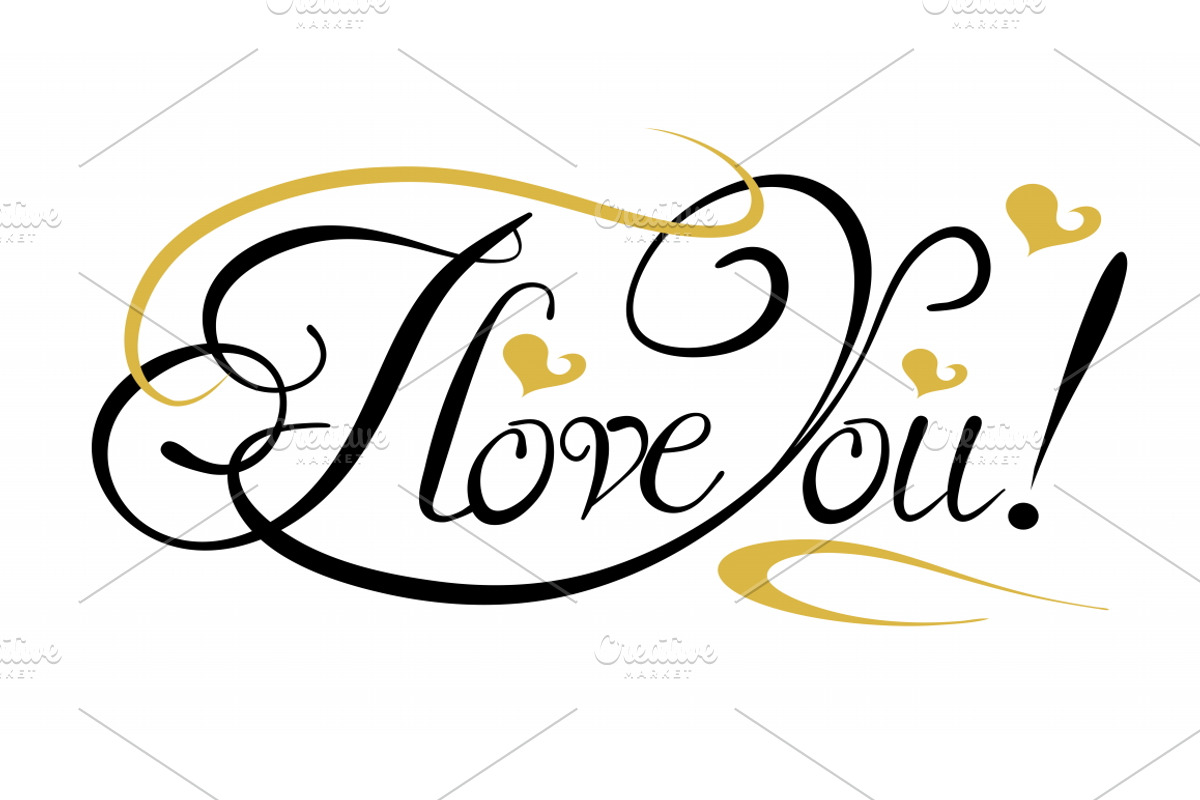 I Love You, lettering