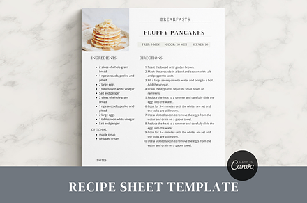 Modern Recipe Template for Canva, a Card Template by OrganizationOasisRo