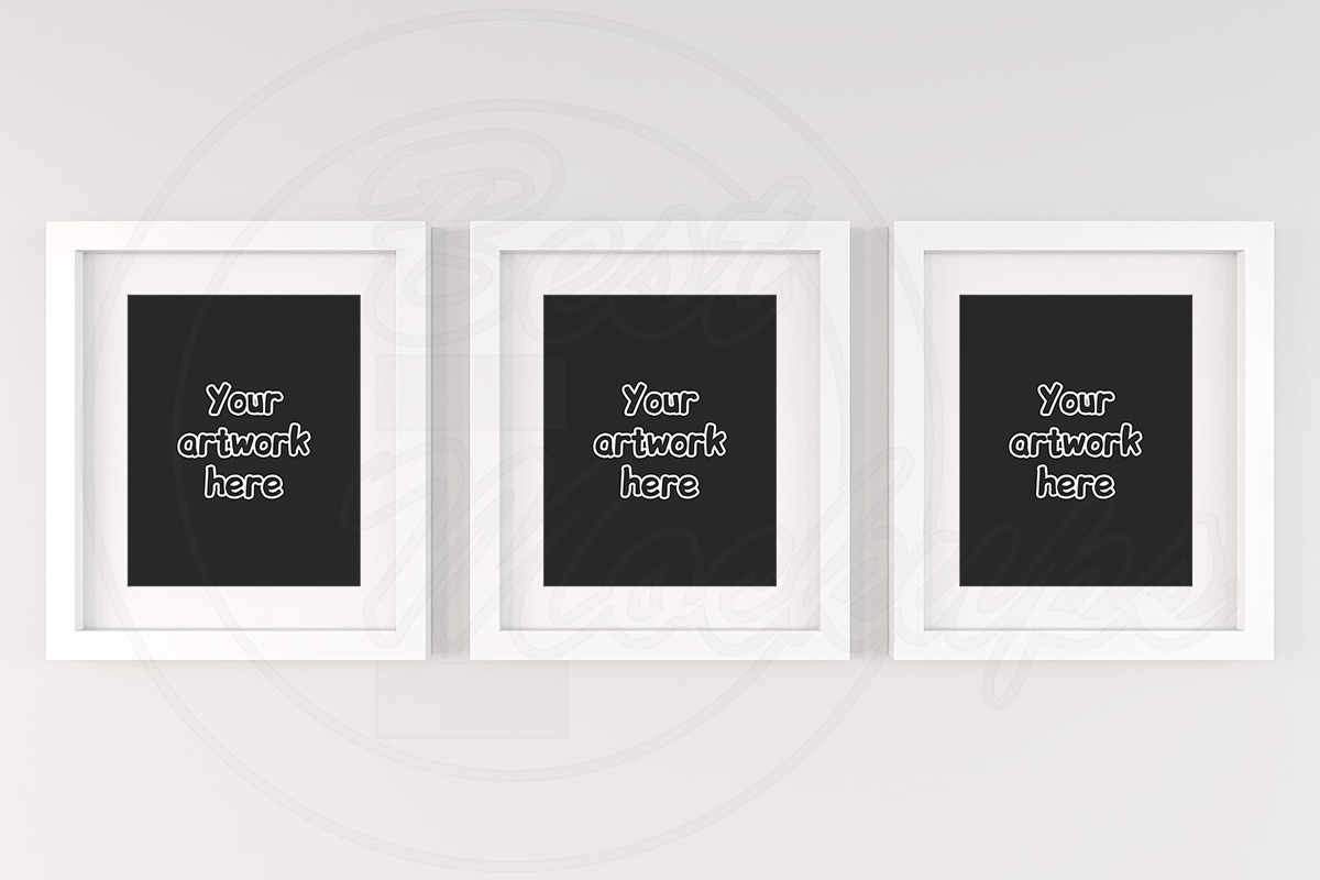 Set mockup white frame printable jpg, a Print Template by BestMockups