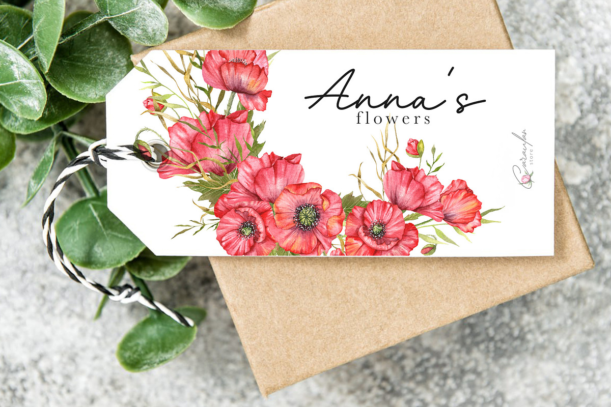 Red Poppy Watercolor Clipart, a Decorative Illustration by CaraulanStore (Photo 11 of 11)