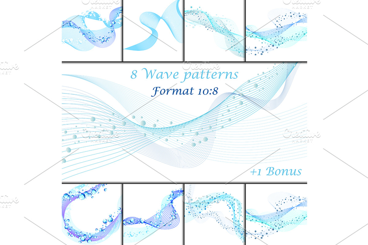 Set of 18 Wave Patterns, an Illustration by Pavel Vectors (Photo 2 of 2)
