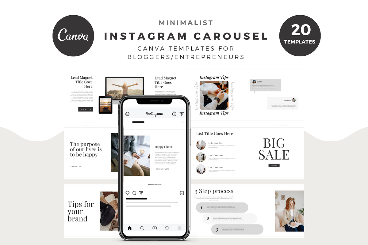 Minimalist, Instagram Carousel Canva, a Social Media Template by The Blog Creative (Photo 1 of 7)
