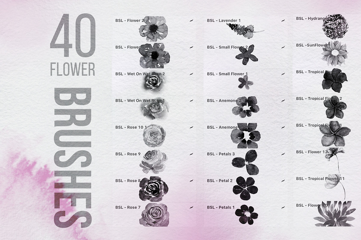 Watercolor Floral Procreate Brushes, a Brush Add-On by shannonlayne (Photo 2 of 7)