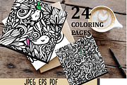 Adult coloring book,24 pages, an Illustration by Veronika M (Thumbnail 1 of 3)