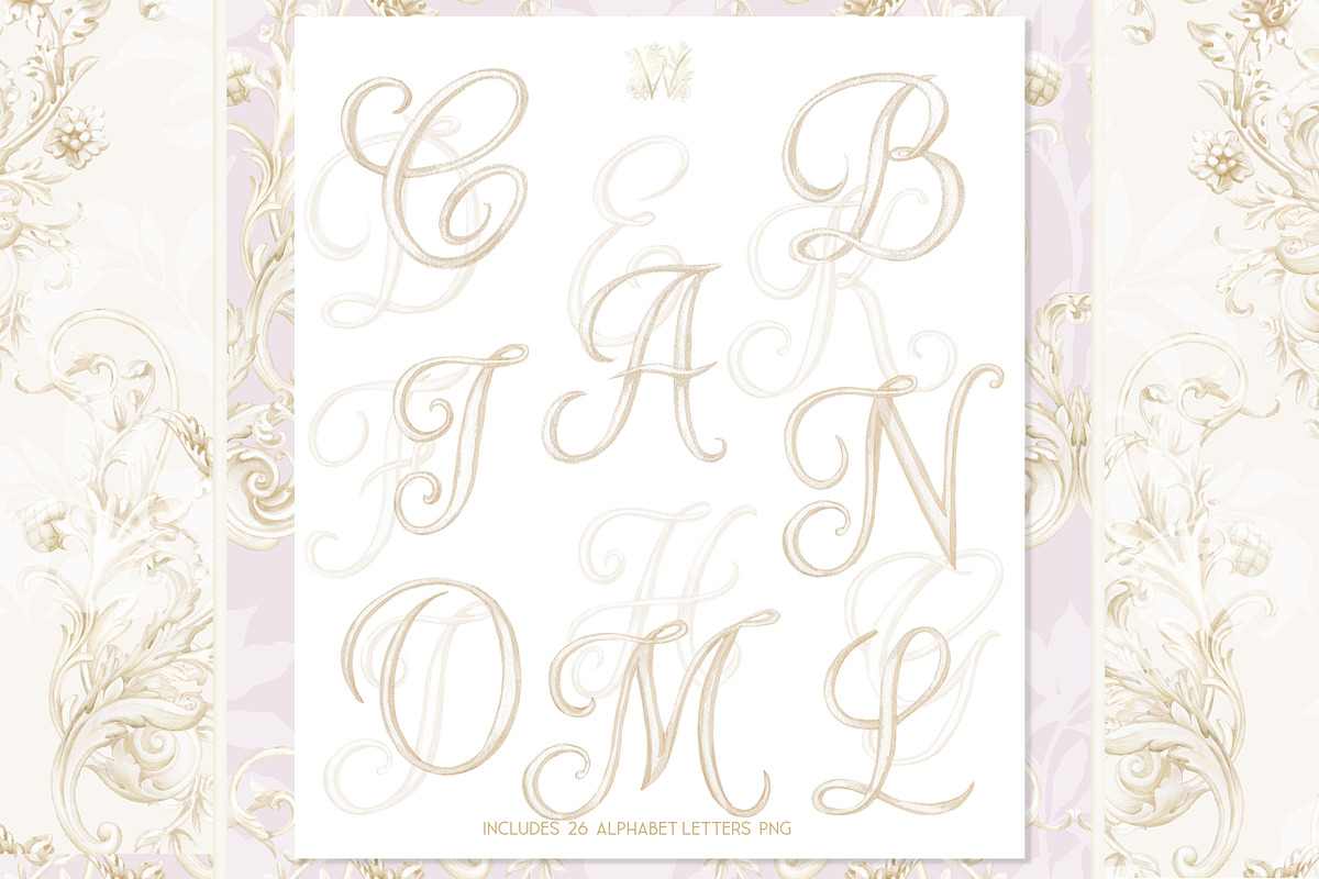 Floral Wedding Crest Png watercolor, a Decorative Illustration by WonderWonder (Photo 4 of 6)