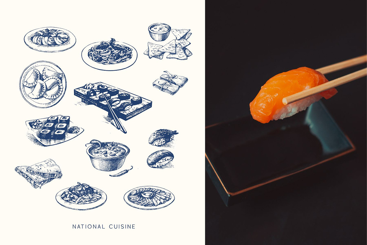 Savory Sketches & Posters, a Food Illustration by Elena Pimonova (Photo 5 of 8)