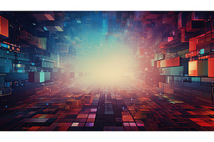marketing banner tech background ai, an Industrial Photo by pikepicture