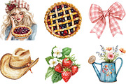 Watercolor Lovely Farm Clipart, an Illustration by Designking (Thumbnail 2 of 5)