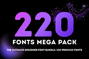 220 fonts mega pack, a Font by BearyType Studio (Thumbnail 1 of 9)