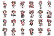 Valentines Day Monkey Sublimation, an Illustration by designcity5 (Thumbnail 2 of 5)