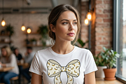 Banana Pattern Coquette Bow PNG, a Shirt Mockup by Vector Stall (Thumbnail 3 of 16)