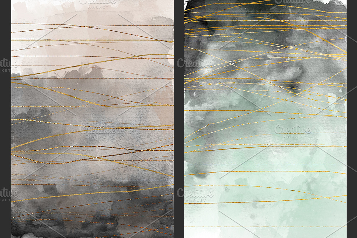 Golden Thread Pastel Watercolors, a Texture Graphic by M. by mprintly (Photo 3 of 6)