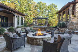 Beautiful outdoor seating area, a Photo by Pavel_design