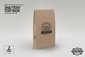 Tab Tent Top Box Packaging Mockup