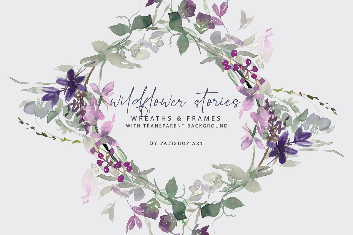 Watercolor Wildflower Clipart Set, an Illustration by Patishop Art (Photo 14 of 23)