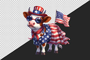 Watercolor Patriotic Cow PNG Clipart, an Animal Illustration by Craft Nest (Thumbnail 4 of 4)