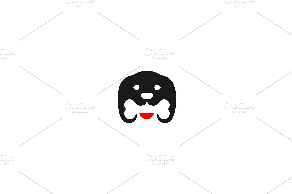 Dog with bone negative space vector, an Animal Illustration by Bureau
