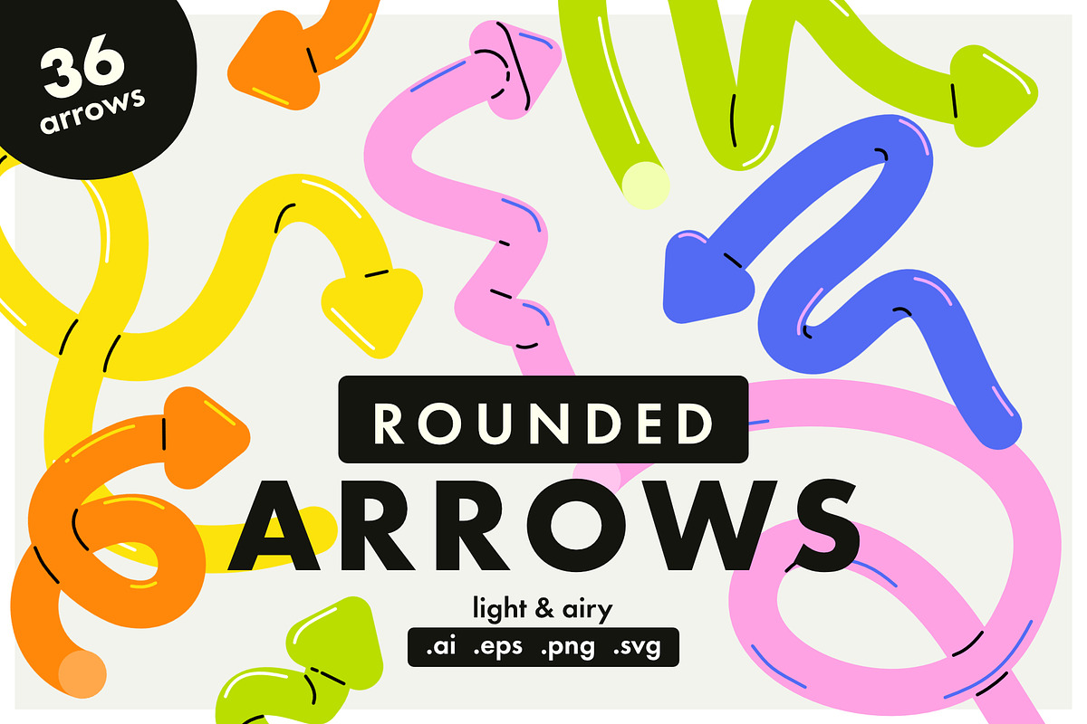 Rounded Arrows - Light & Airy, an Object Graphic by Pásha (Photo 1 of 6)