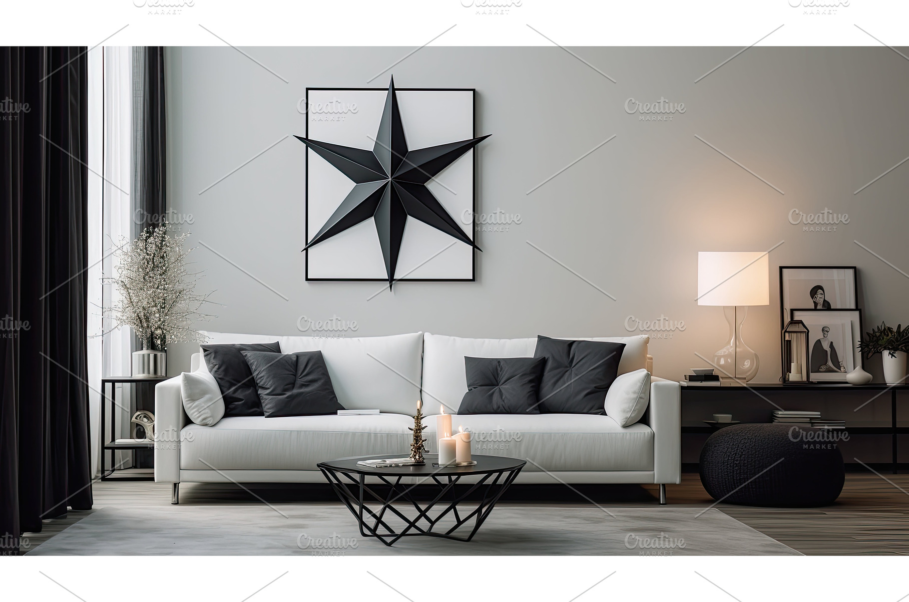 minimalist star lamp ai generated, an Arts & Entertainment Photo by pikepicture