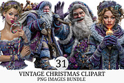 Vintage Christmas Clipart, an Illustration by Craft Nest (Thumbnail 1 of 4)