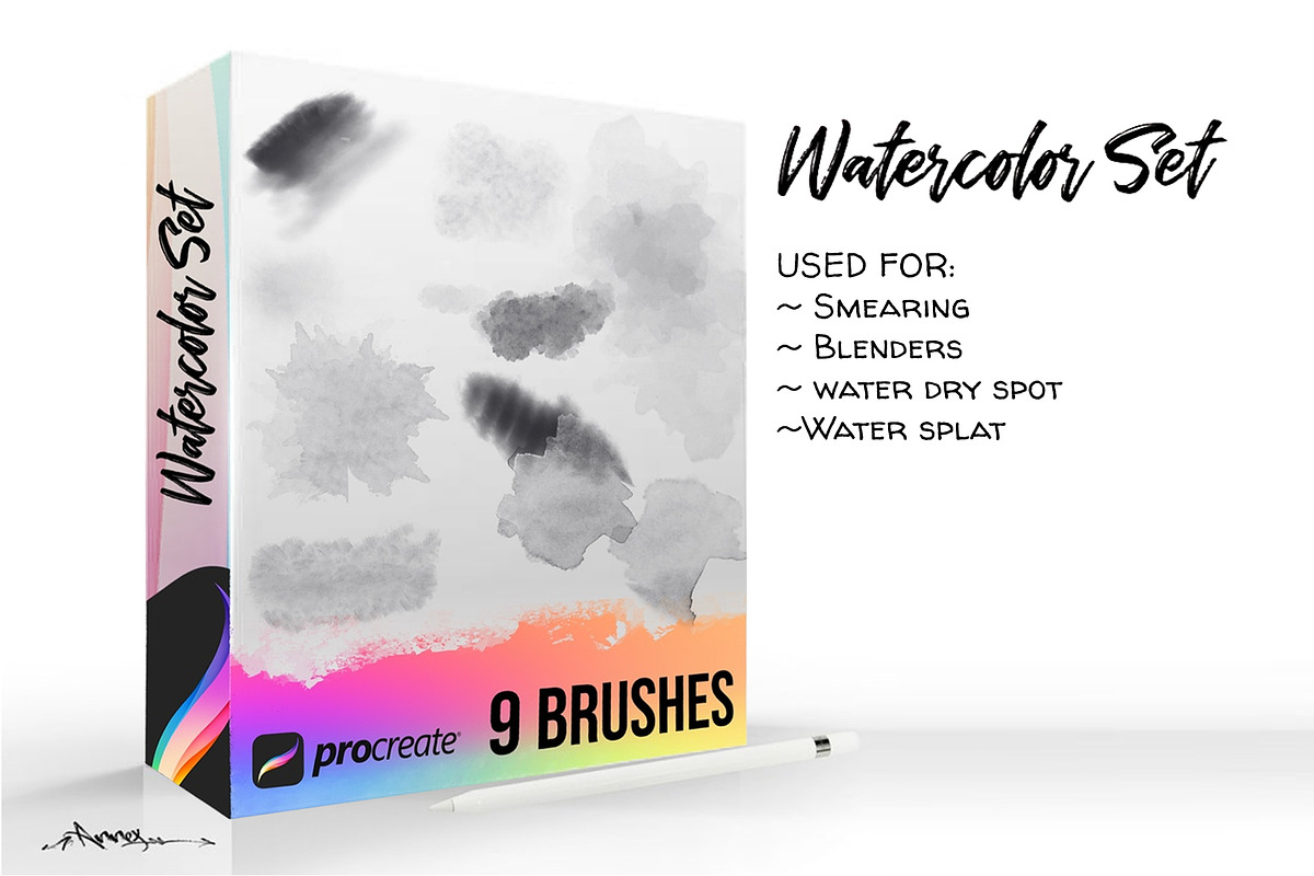 Procreate Watercolor Brushes, a Brush Add-On by Annex1 (Photo 1 of 2)