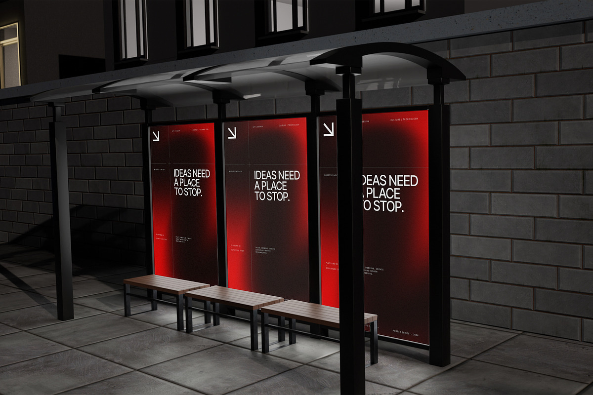 Bus Stop Billboard Mockup, an Advertising Mockup by SLAB! Design (Photo 7 of 7)