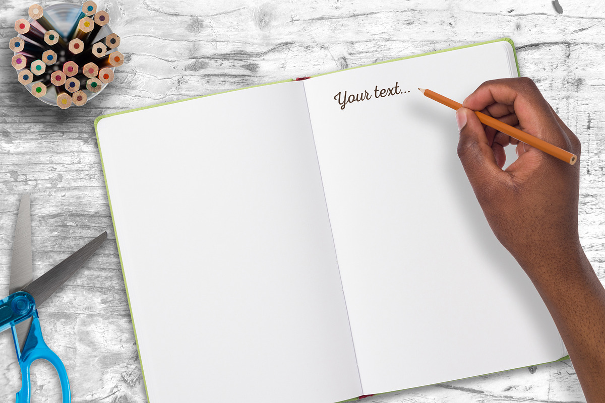 School Notebook Mockup #1, a Pens & Pencil Mockup by relineo.mock-ups