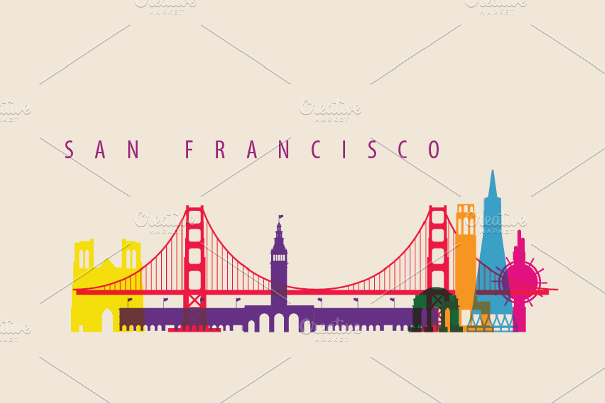 San Francisco Skyline Illustration, a Work Illustration by IB