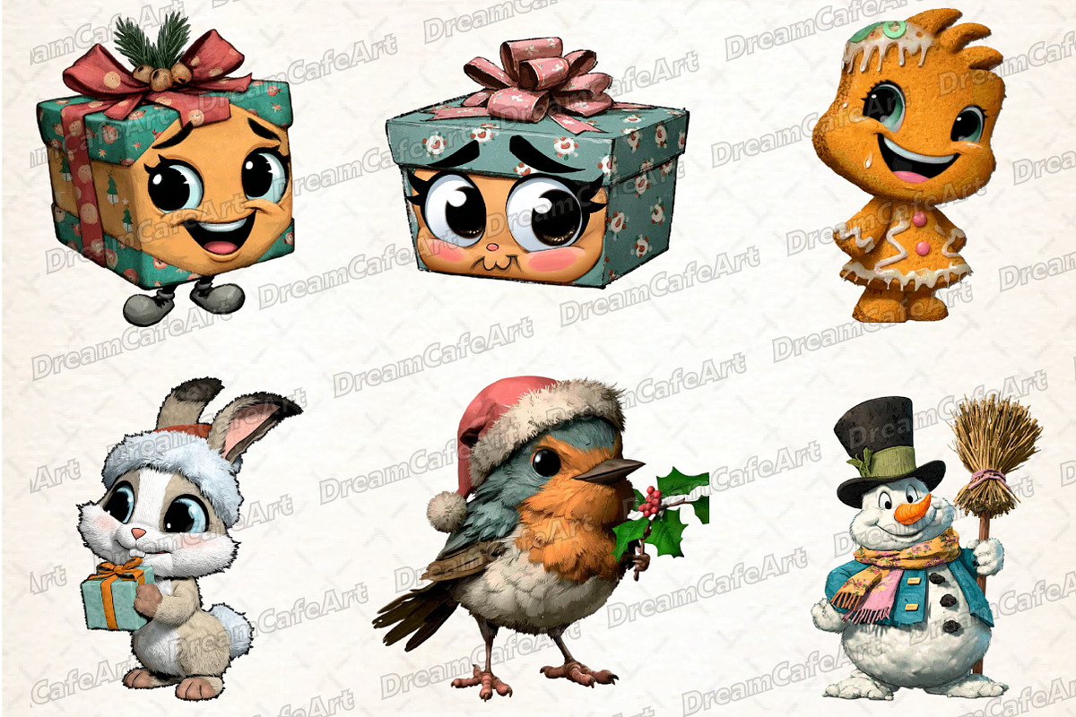 Funny Christmas  Clipart, an Illustration by DreamCafeArt (Photo 8 of 8)