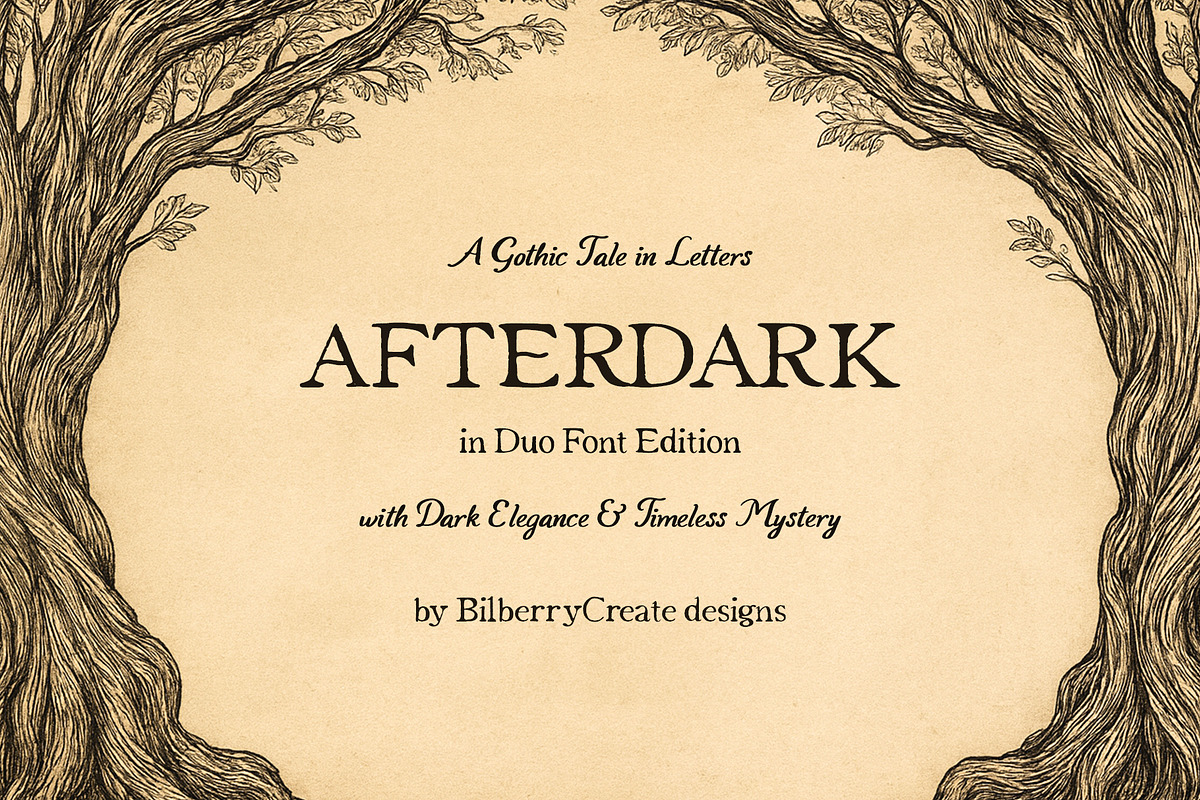 Afterdark vintage font duo, a Handwritten Font by BilberryCreates (Photo 2 of 11)