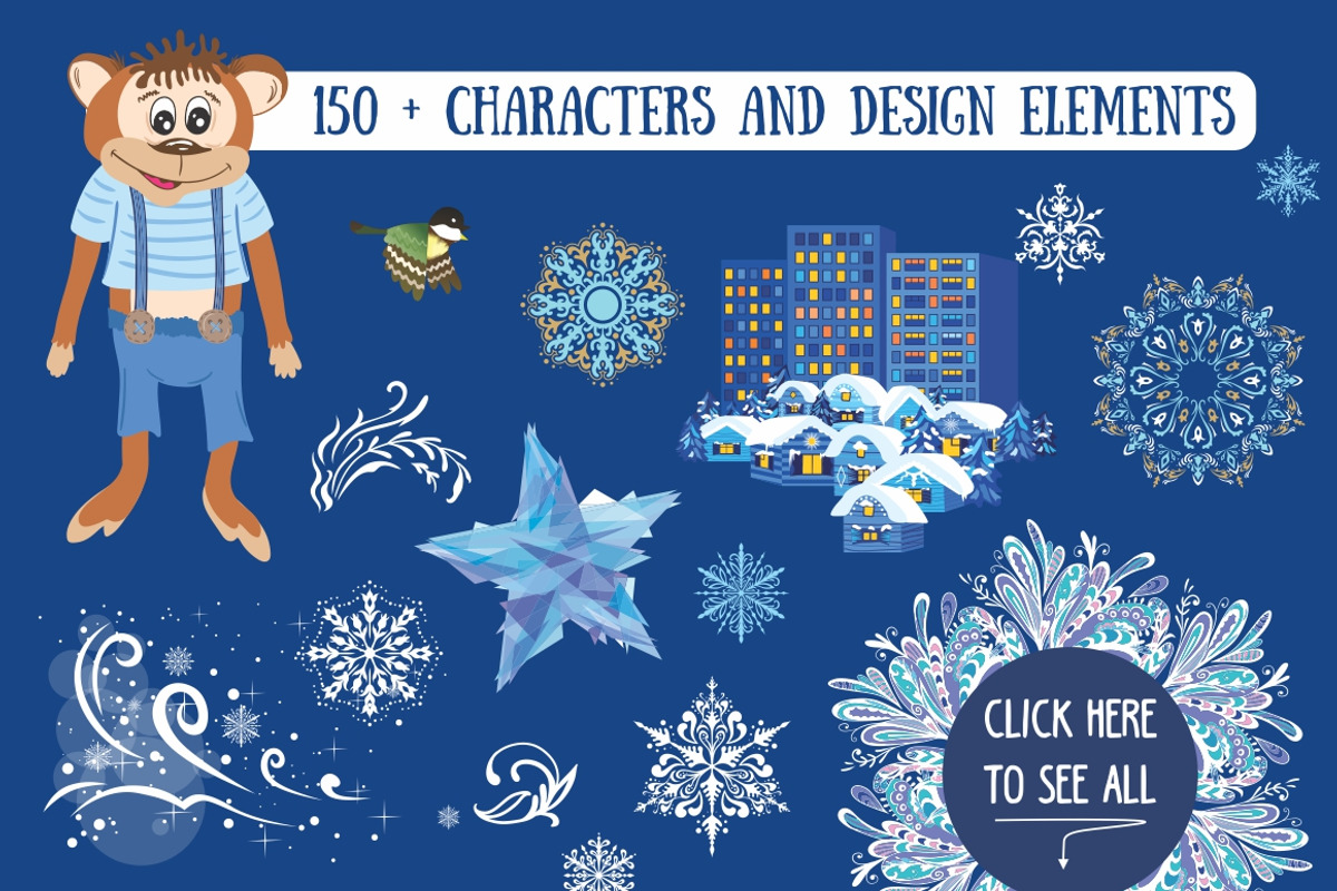 Winter Holidays Design KIT, an Illustration by kisikoida (Photo 3 of 5)