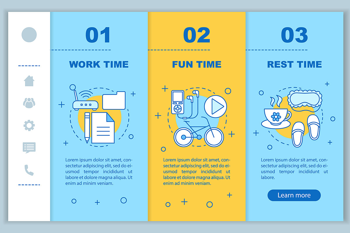 Time management mobile web pages, an App Template by IMG Visuals