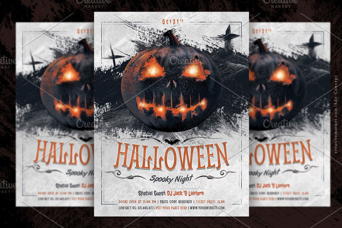 Halloween Party Flyer Template, a Flyer Template by Ade Concept (Photo 1 of 3)