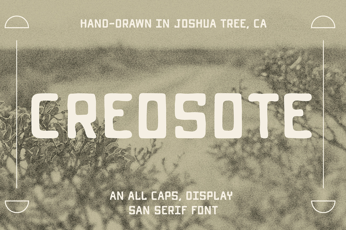 Creosote | Rugged Sans Serif Font, a Font by Amber Morgan (Photo 1 of 6)