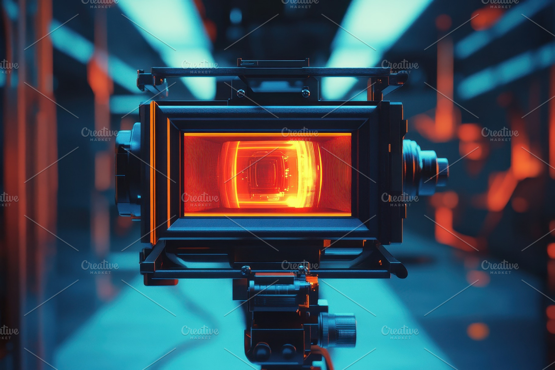 Illuminated video camera setup in a, a Photo by Iftikhar Alam