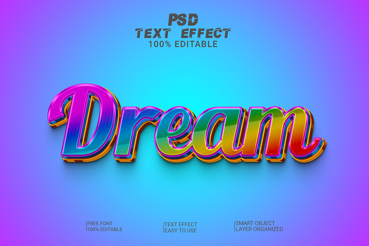 3d Dream Text Style Effect, a Layer Style Add-On by Md Imamul