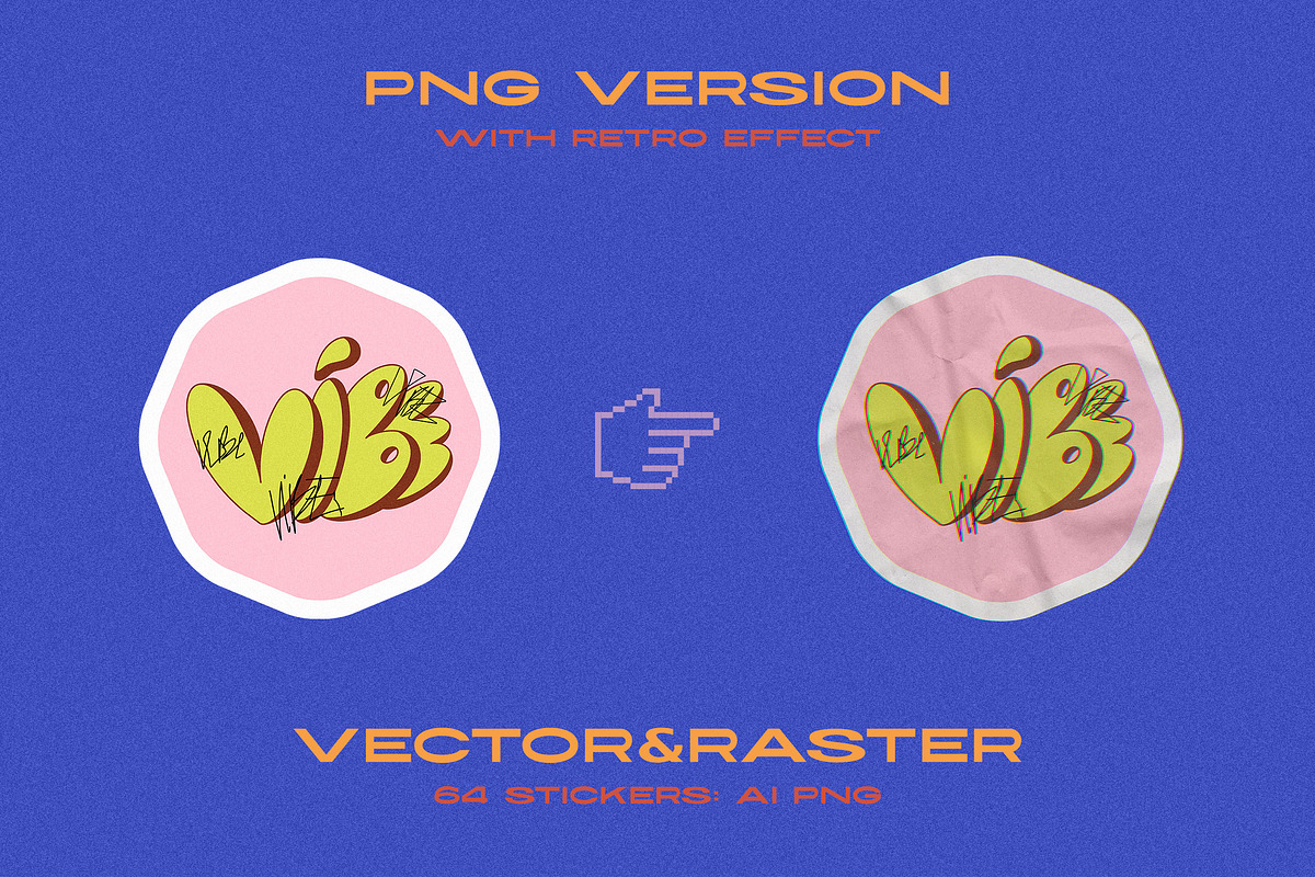 Retro Vibe Stickers, an Emoji Icon by nadispasibenko (Photo 4 of 15)