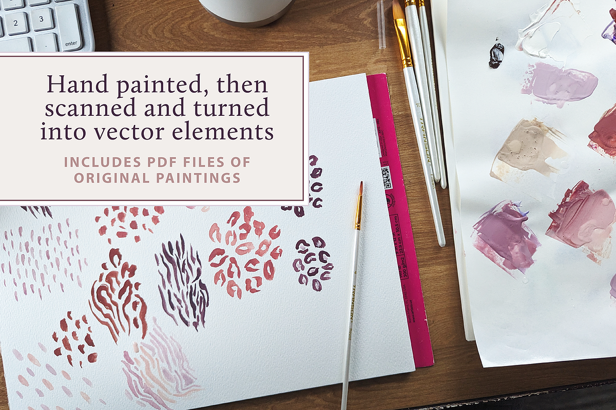 Watercolor Wild Animal Prints, a Pattern Graphic by Finicky Fox Design (Photo 2 of 4)