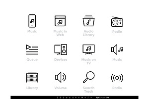 Music Stream Service Icons. Music In