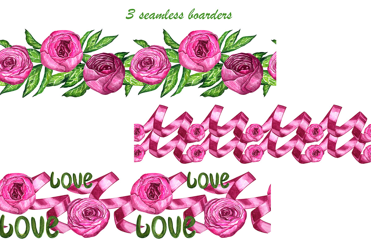 Watercolor peonies and hands clipart, a Person Illustration by Fresh art by Larysa (Photo 4 of 7)
