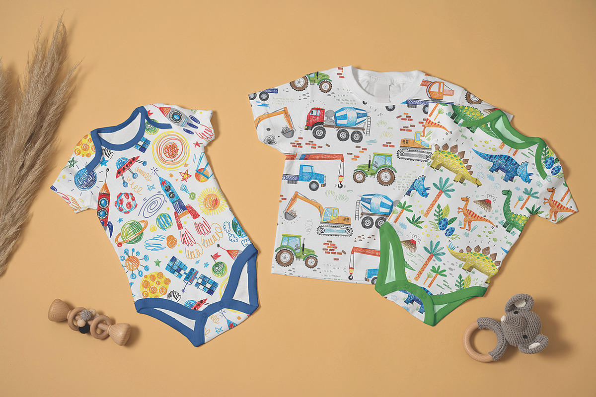 Hand drawn children patterns, a Pattern Graphic by artnLera (Photo 4 of 6)
