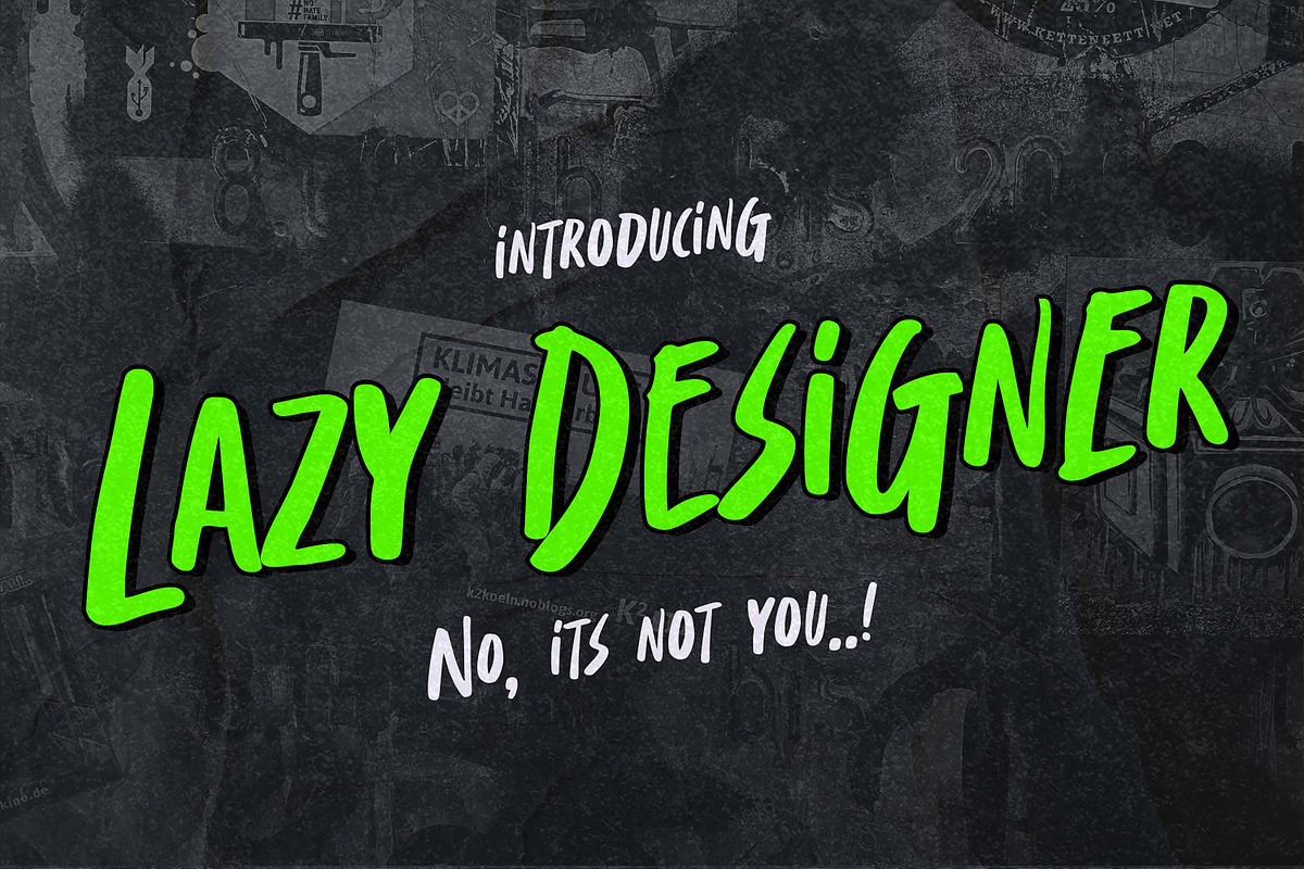 Lazy Designer – Natural Handwritten, a Sans Serif Font by Almarkhatype (Photo 1 of 8)